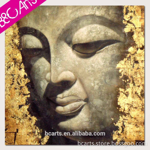 Handmade Stretched buddha face painting